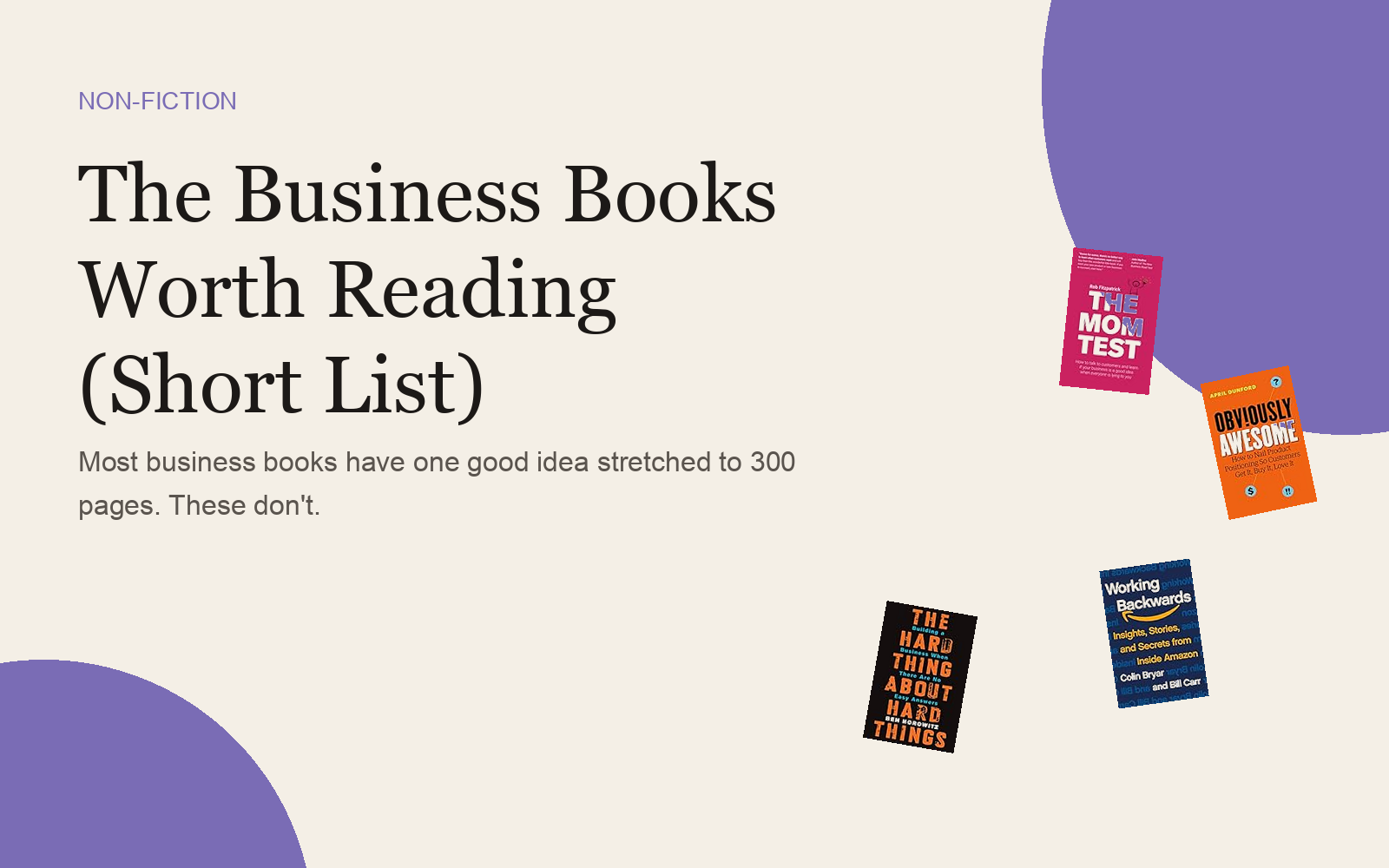 The Business Books Worth Reading (Short List)
