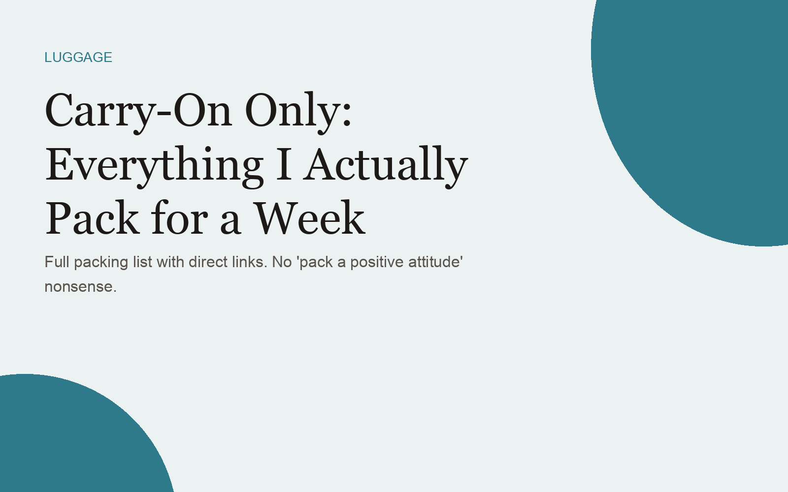 Carry-On Only: Everything I Actually Pack for a Week